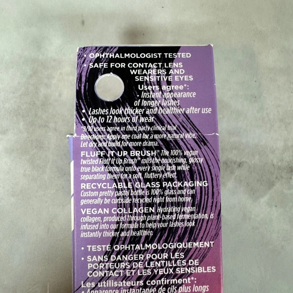 Pacifica Vegan Collagen Fluffy Lash‎ Mascara Feathery Fluttery Lashes 7g/.24 oz